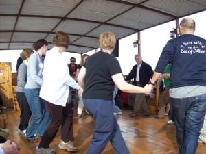 Dancing to “Hava Nagillah” on board the boat on the Sea of Galilee